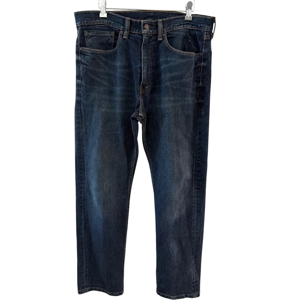 Levis 505 Regular Fit Dark Wash Indigo Straight Leg Jeans Mens 34x30